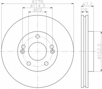 HELLA PAGID 8dd355110951 -  Тормозной диск